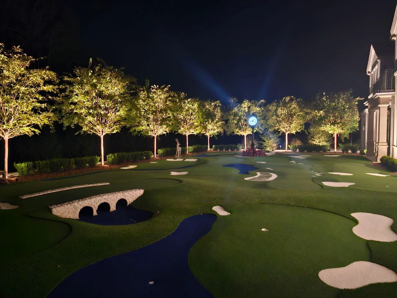 Professional outdoor lighting installation on a residential home in Nashville