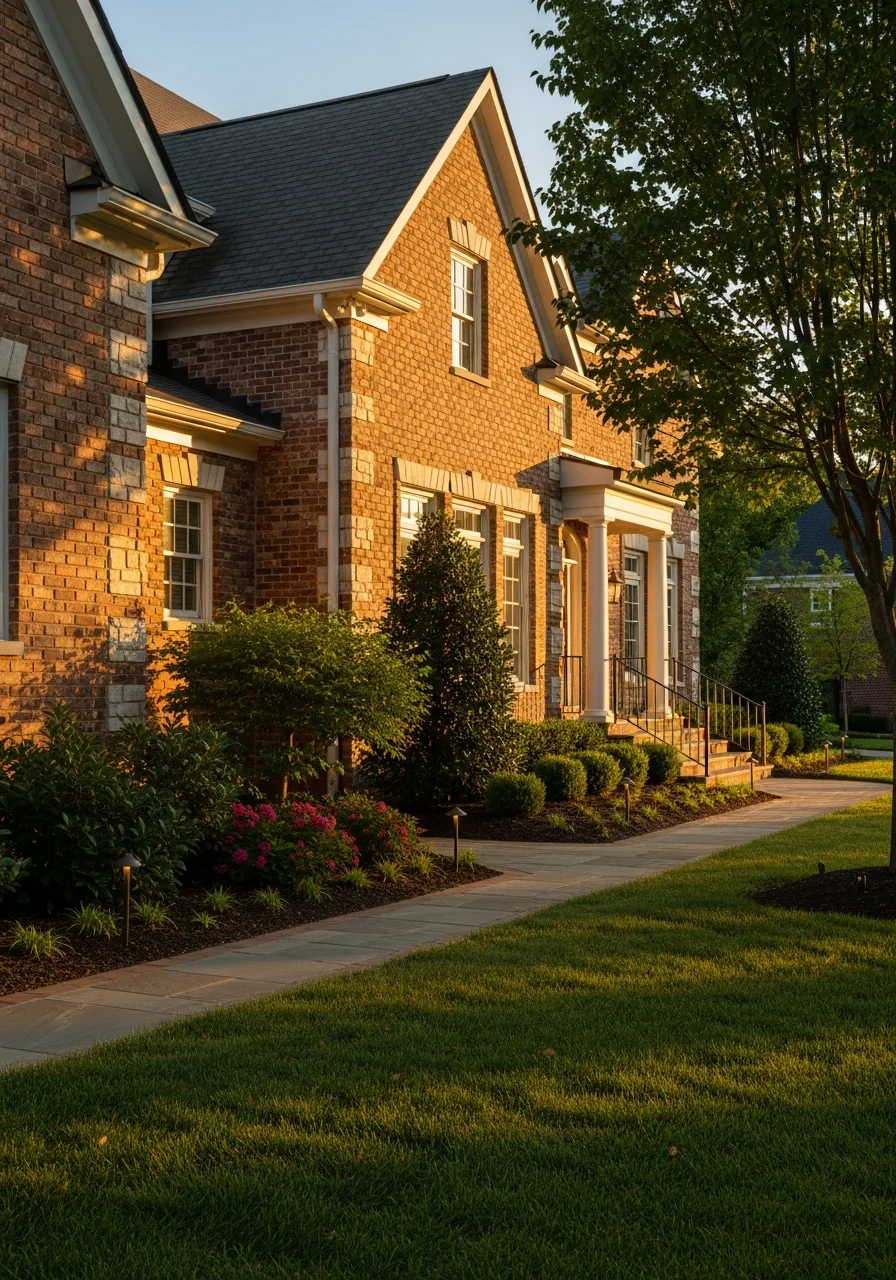Close-up of Franklin residential property exterior showing architectural detail and landscaping.